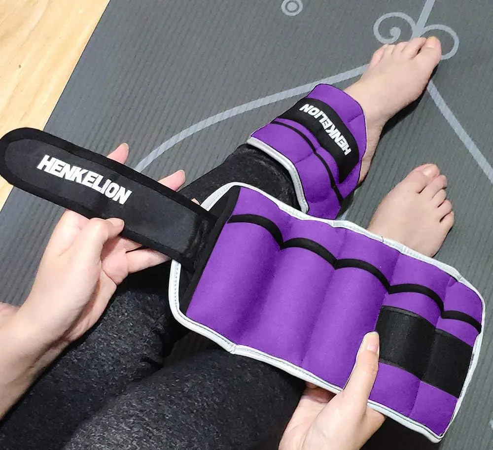 1 Pair 2 3 5 10 Lbs Adjustable Ankle Weights for Women Men Kids, Strength Training Wrist and Ankle Weights Sets for Gym, Fitness Workout, Running, Lifting - Black Grey Pink Blue Purple
