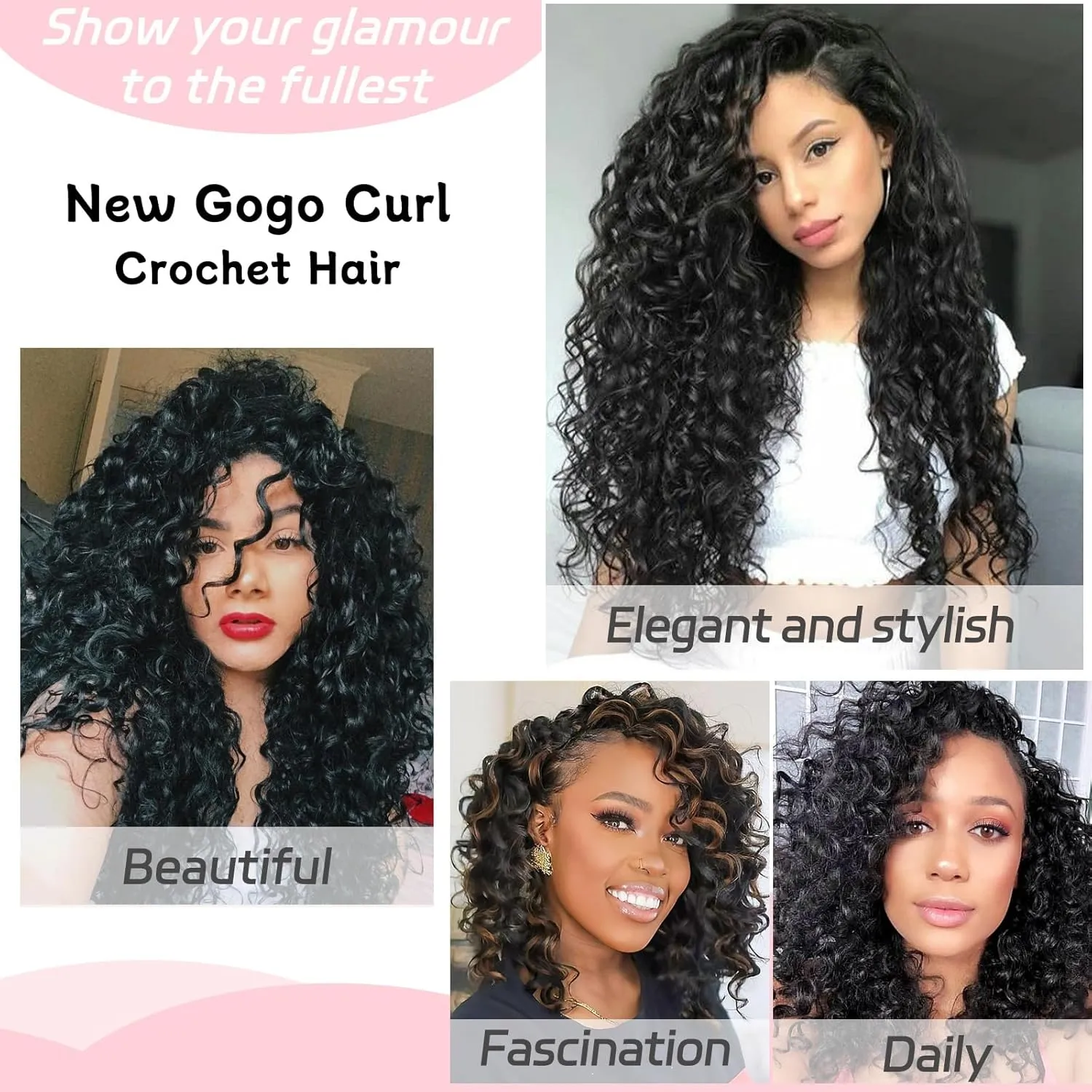 10 Inch Gogo Curl Crochet Hair Short Curly Crochet Hair Deep Wave Beach Curl Crochet hair Water Wave Curly Crochet Braids Hair Synthetic Braiding Hair Extensions for Women (16Strands/pack T27#)