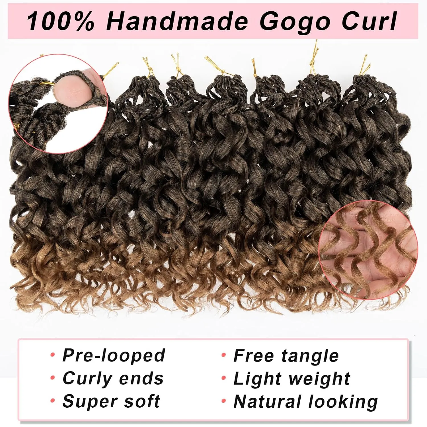 10 Inch Gogo Curl Crochet Hair Short Curly Crochet Hair Deep Wave Beach Curl Crochet hair Water Wave Curly Crochet Braids Hair Synthetic Braiding Hair Extensions for Women (16Strands/pack T27#)