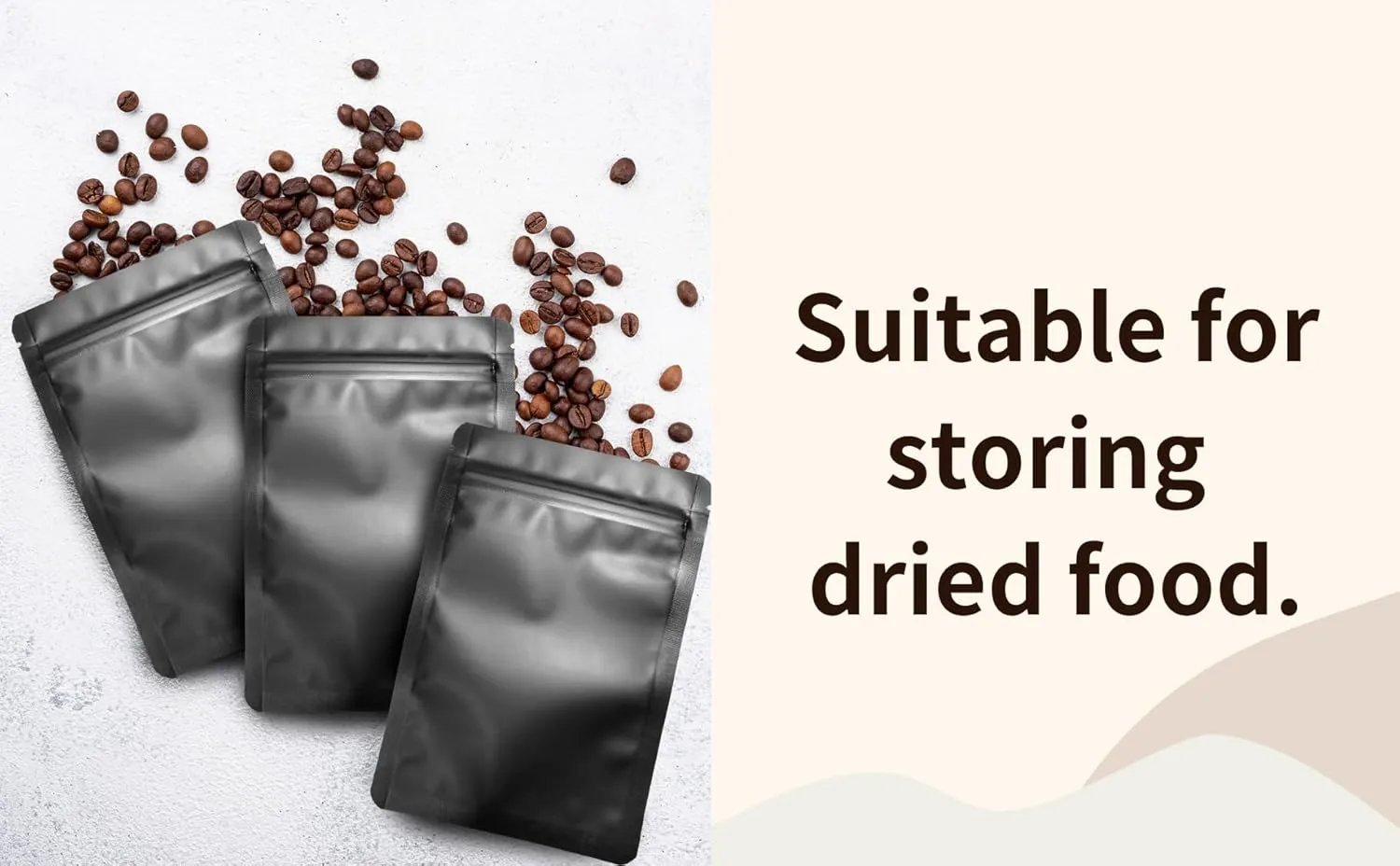 100 Pack Matte Black Mylar Bags - 5.5x7.8 Inches Resealable Smell Proof Foil Zipper Food Pouches - oz Sealable Flat Packaging Sample Pouch Bag