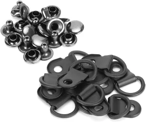 100 Set Shoelace Hook D‑Ring Eyelet Buckle Brassblack Mounting Clips Matte Black Tool for Camp Hike Climbing Repair Leather Shoes Accessories