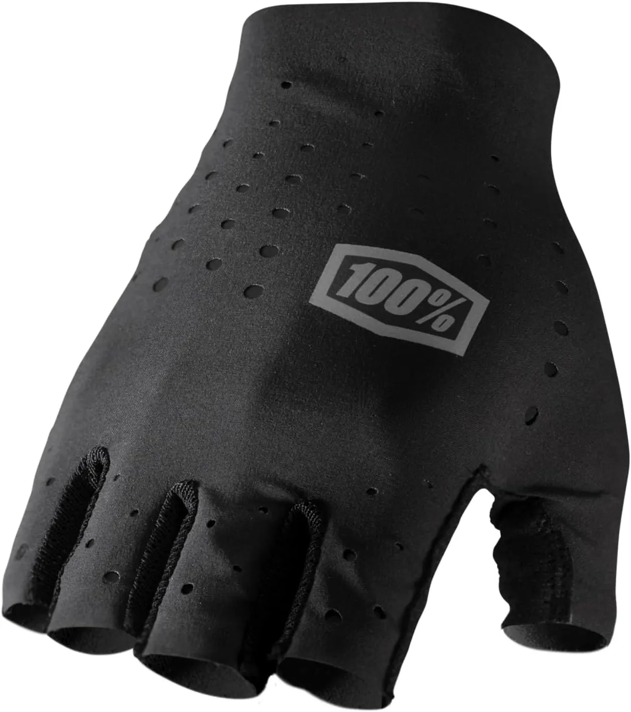 100% Sling Short Finger Mountain Biking Gloves - Fingerless Cycling Gloves for Mountain Bike Riding - Black, Medium