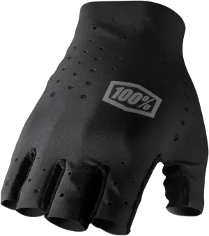 100% Sling Short Finger Mountain Biking Gloves - Fingerless Cycling Gloves for Mountain Bike Riding - Black, Medium