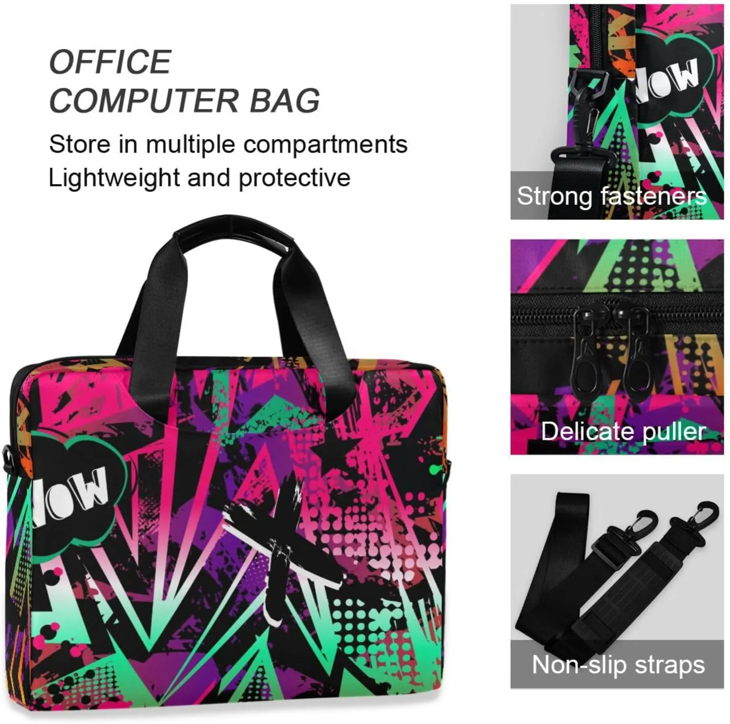 16 inch Laptop Bag Messenger Shoulder Bag for Laptop or Tablet Sleek Durable & Non-Slip Multicolor 1