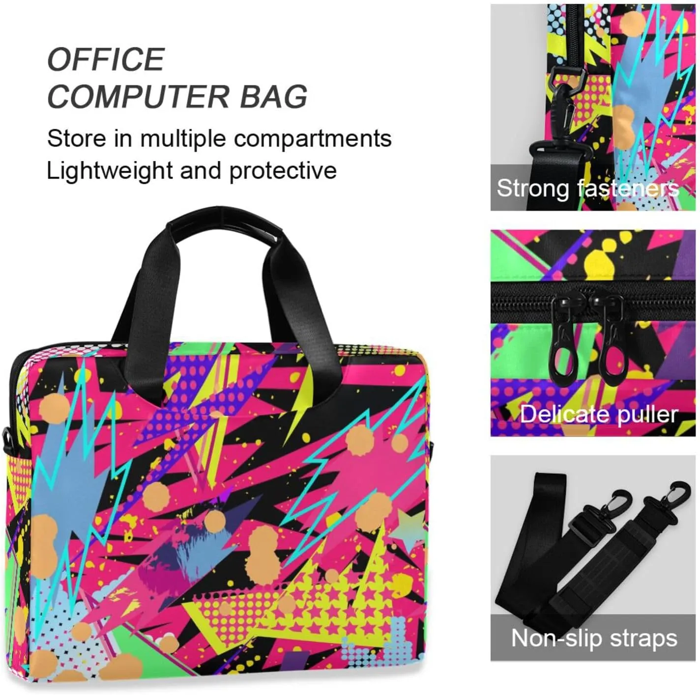 16 inch Laptop Bag Messenger Shoulder Bag for Laptop or Tablet Sleek Durable & Non-Slip Multicolor 1
