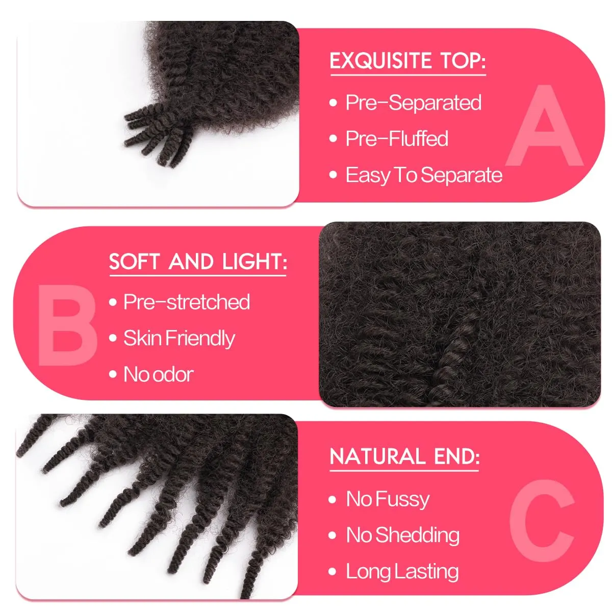 18 Inch Marley Twist Braiding Hair 8 Packs Cuban Twist Hair for Black Women Kinky Twist Hair Extensions(18 Inch,8Pack,#4)