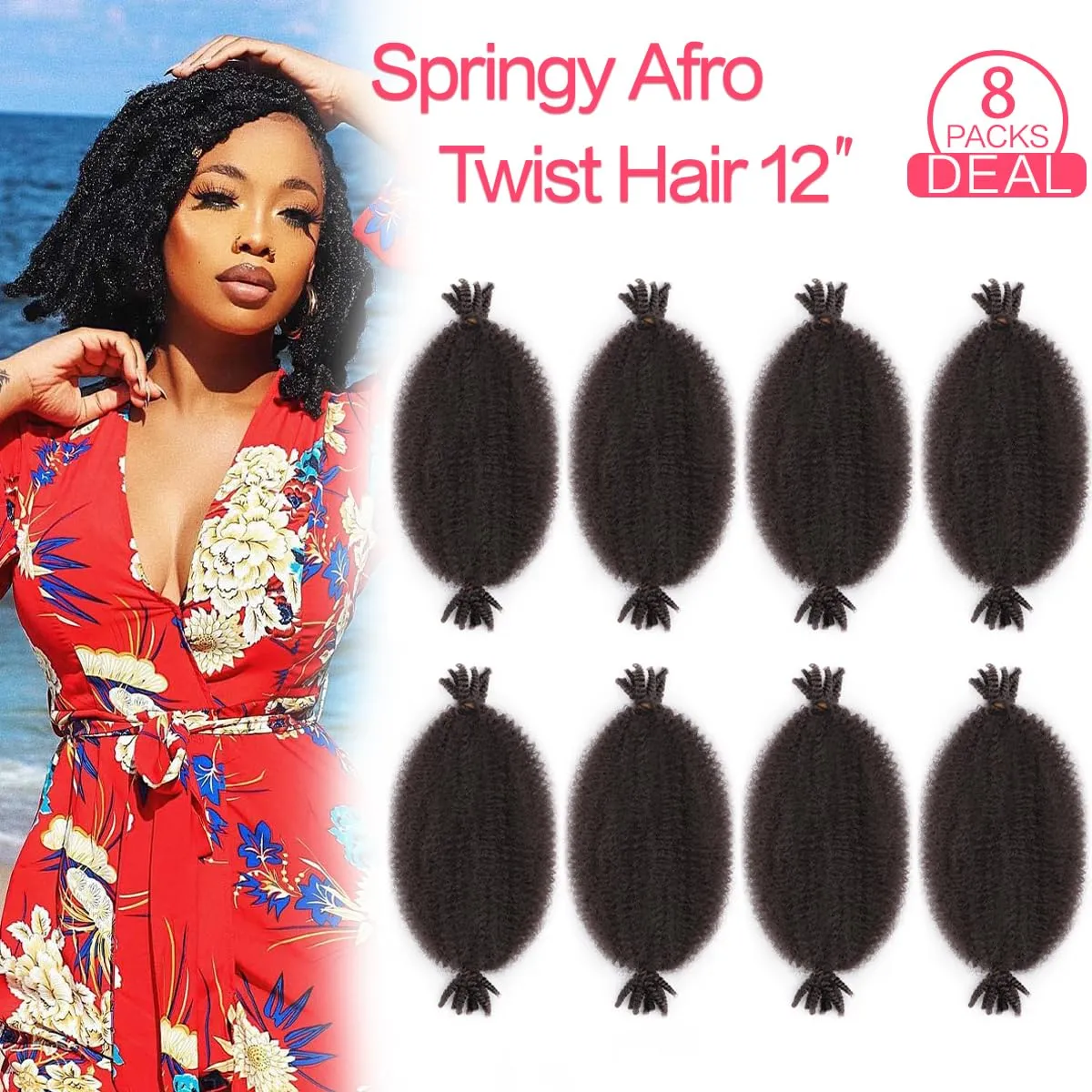 18 Inch Marley Twist Braiding Hair 8 Packs Cuban Twist Hair for Black Women Kinky Twist Hair Extensions(18 Inch,8Pack,#4)