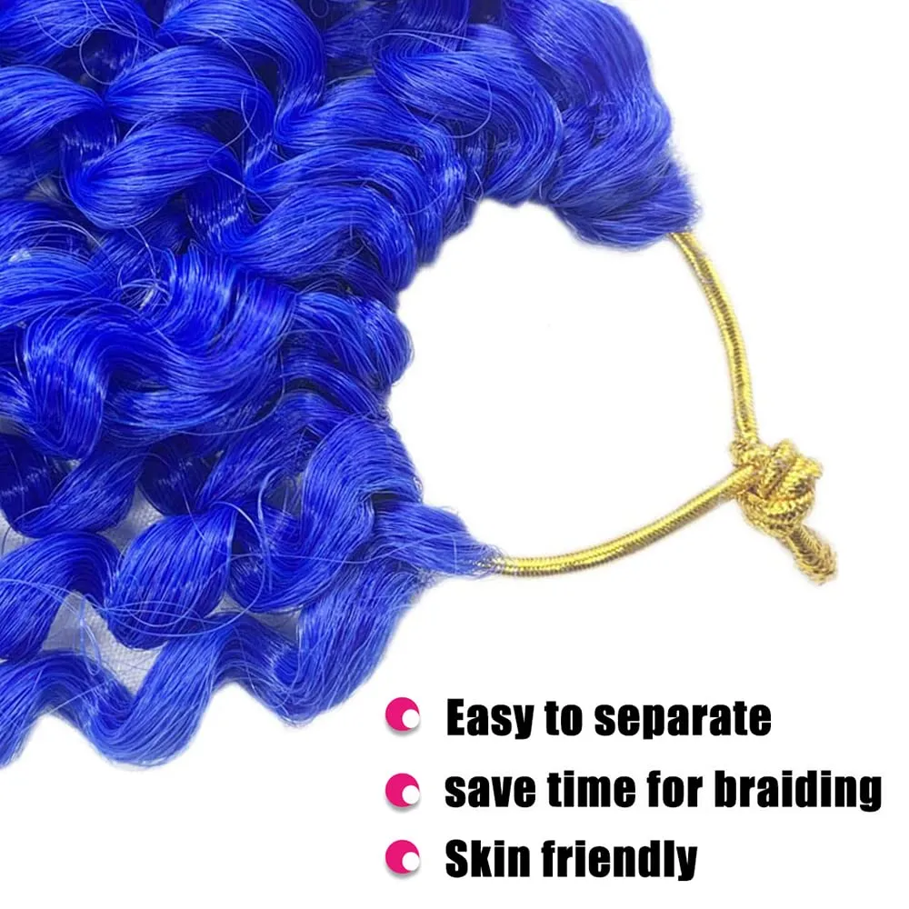 18Inch Passion Twist Hair 6Packs Passion Twist Crochet Hair Water Wave Crochet Hair (18 Inch (Pack of 6), Blue) …