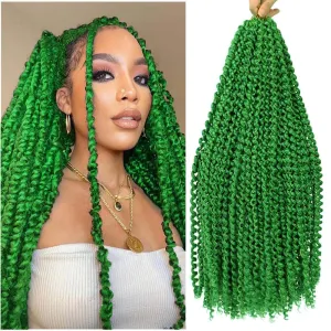 18Inch Passion Twist Hair 6Packs Passion Twist Crochet Hair Water Wave Crochet Hair (18Inch Pack of 6), Green) …