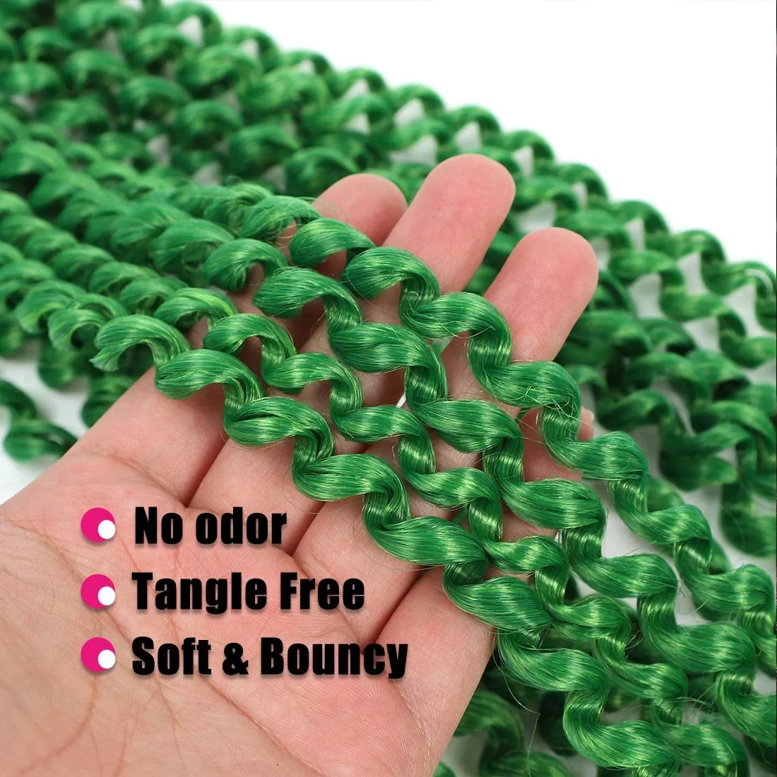 18Inch Passion Twist Hair 6Packs Passion Twist Crochet Hair Water Wave Crochet Hair (18Inch Pack of 6), Green) …