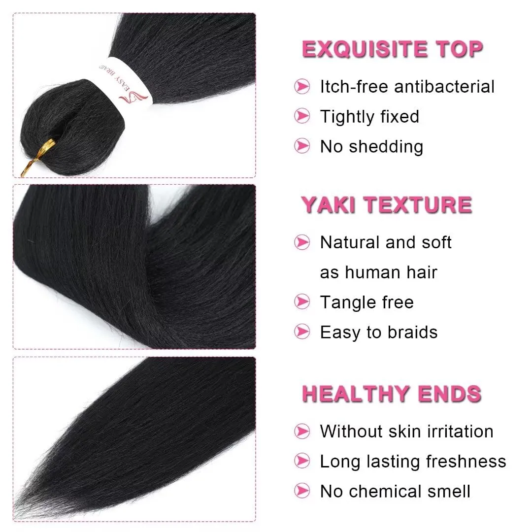 1b Braiding Hair - 20INCH 8 Packs Natural Black Synthetic Extensions (#1b, 8Packs, 20inch)