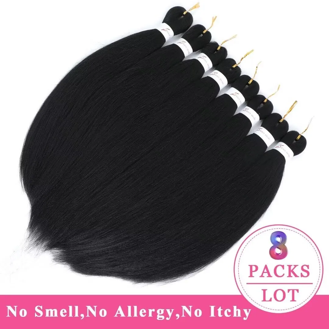 1b Braiding Hair - 20INCH 8 Packs Natural Black Synthetic Extensions (#1b, 8Packs, 20inch)