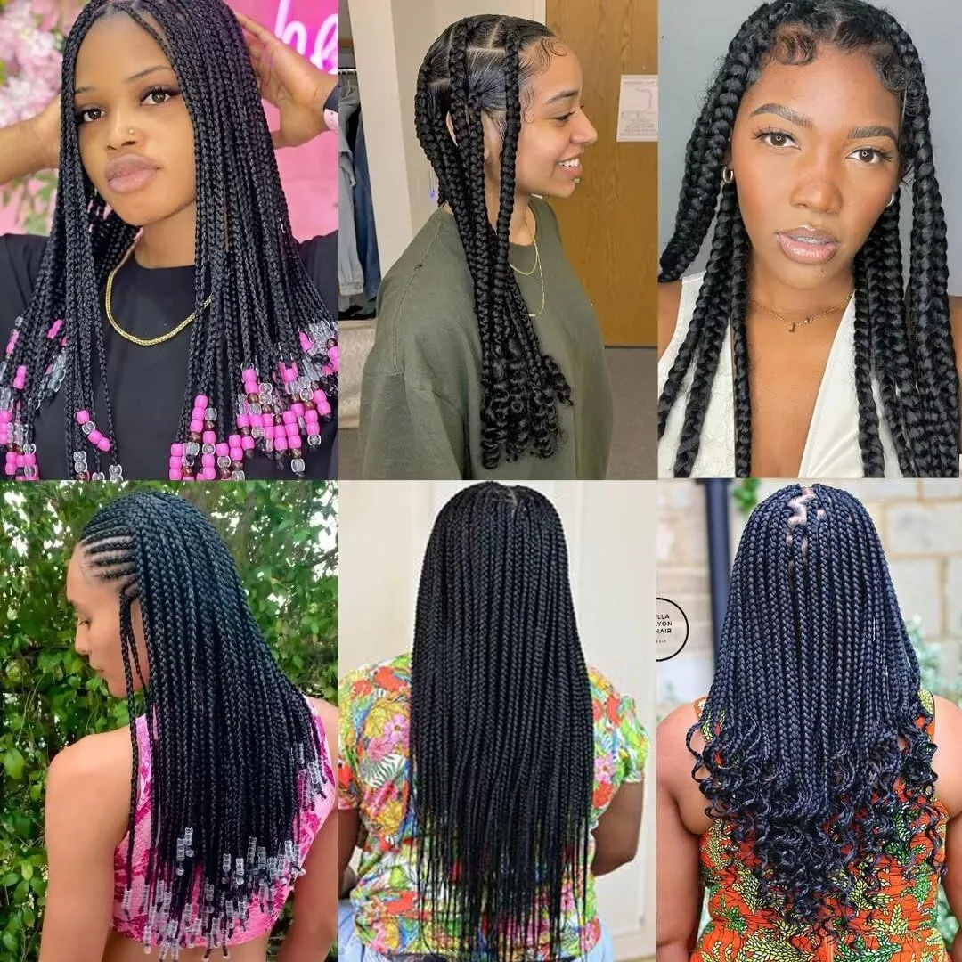 1b Braiding Hair - 20INCH 8 Packs Natural Black Synthetic Extensions (#1b, 8Packs, 20inch)