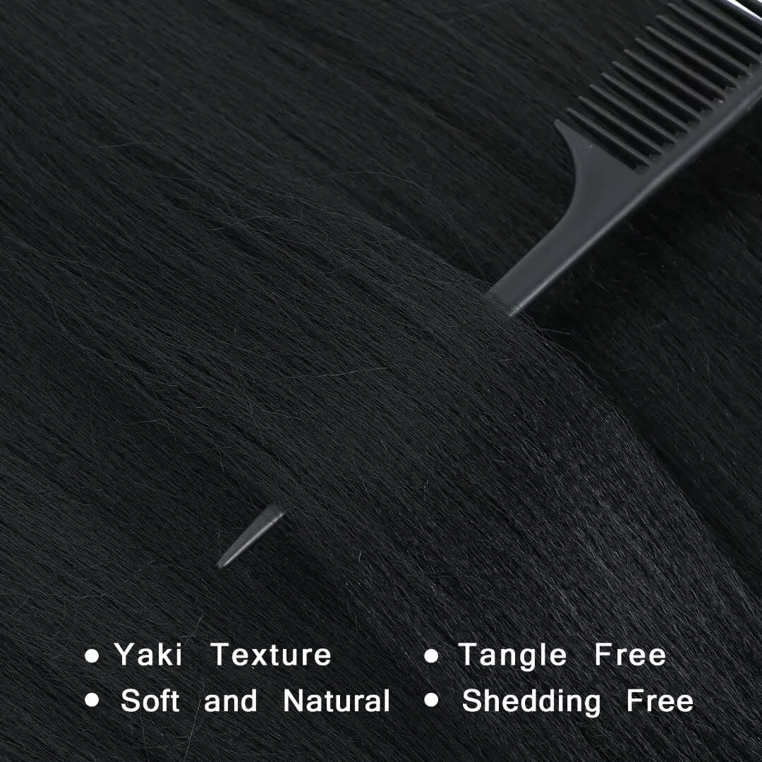 1b Braiding Hair - 20INCH 8 Packs Natural Black Synthetic Extensions (#1b, 8Packs, 20inch)