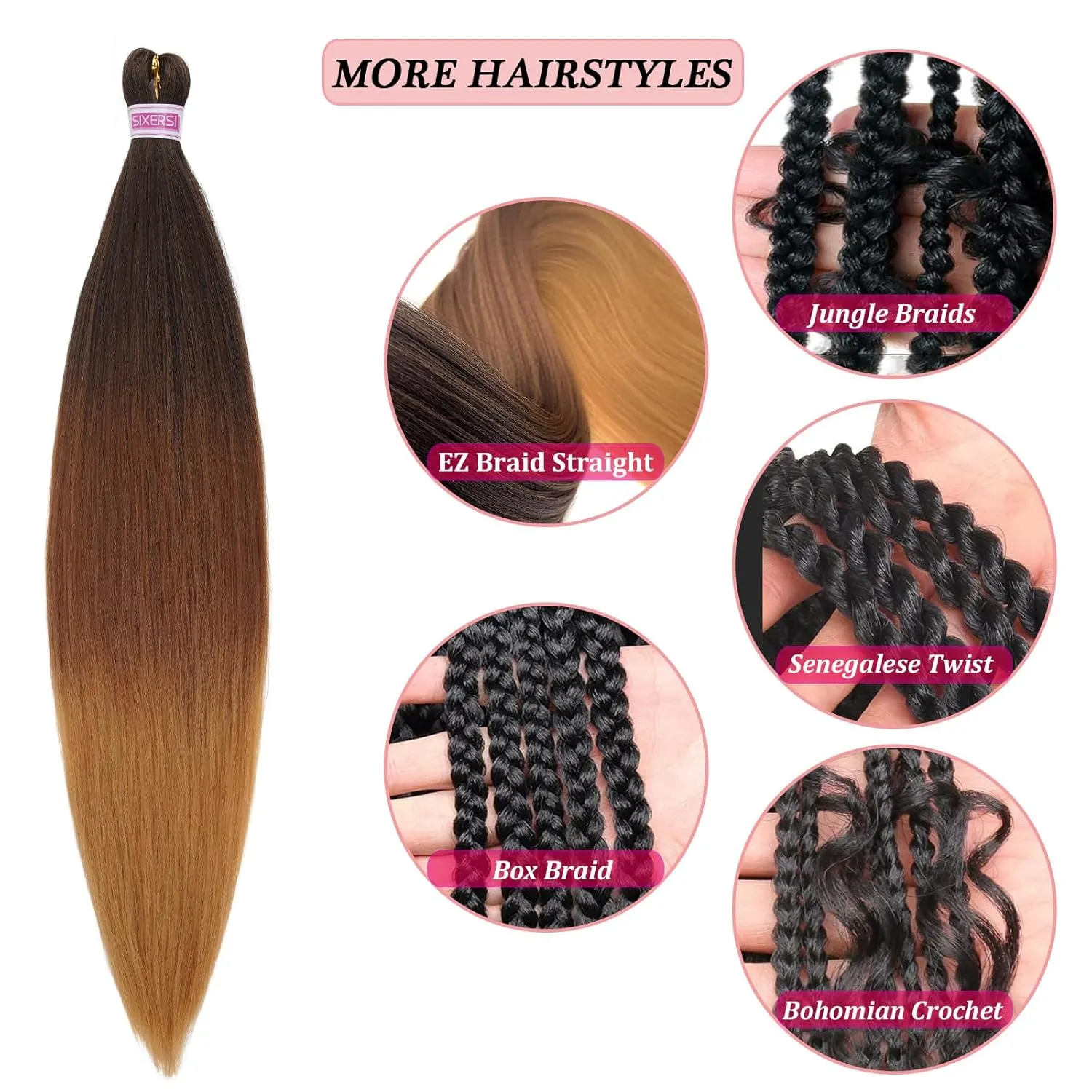 1b/30/27 Braiding Hair Pre Stretched Blonde Ombre Braiding Hair Extensions for Braids Knotless Pre Sectioned Prestretched Braiding Hair 30 inch 8 packs