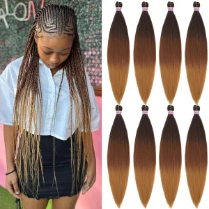 1b/30/27 Braiding Hair Pre Stretched Blonde Ombre Braiding Hair Extensions for Braids Knotless Pre Sectioned Prestretched Braiding Hair 30 inch 8 packs