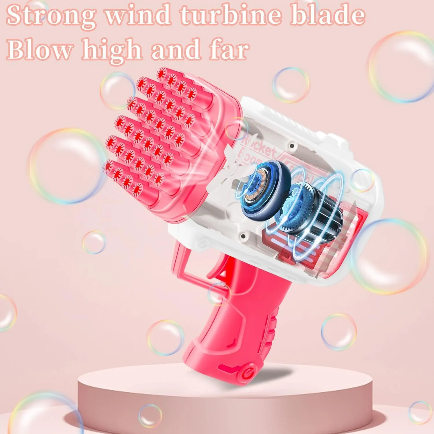 2 Pack Bubble Gun Machine for Kids Outdoor Indoor Automatic Toys Summer Birthday Gifts for 3 4 5 6 7 8   Years Old Toddlers Girls Boys Wedding Party Pink & Blue