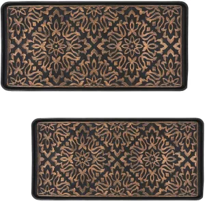 2 Packs Rubber Shoe Tray, Snow Boot Pad Water Resistant Super Large, Waterproof for All Weather Indoor Outdoor Use