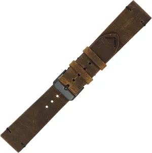 2 Piece Distressed Vintage Leather Watch Strap Rust Brown - Choose Color & Width (18mm,20mm,22mm,24mm)