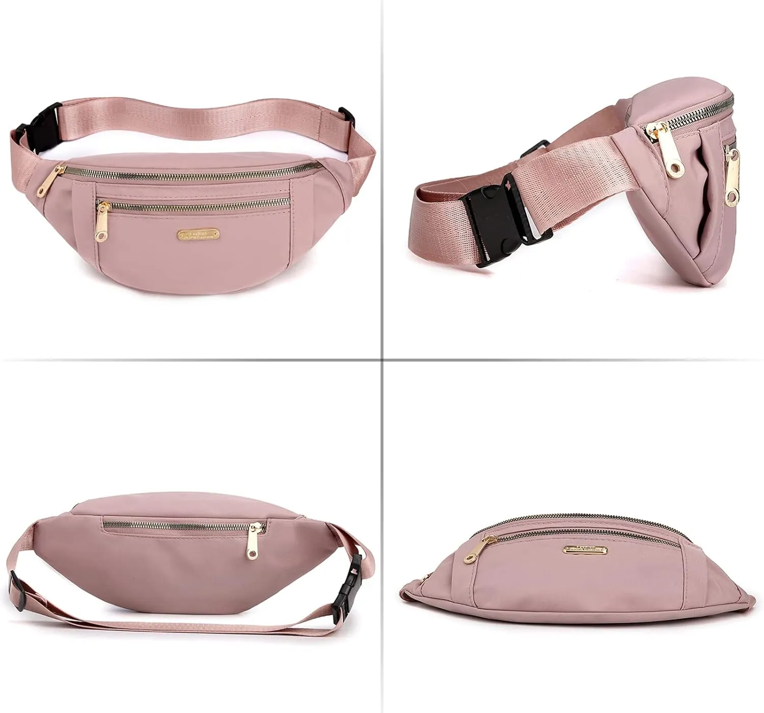 2 Pieces Fanny Packs Crossbody Waist Bag for Women Mens Waterproof Fanny Pack Belt Bag for Running Hiking Traveling