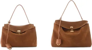 2025 Winter Suede Spliced Cowhide Lock Handheld Underarm Commuter Single Shoulder Tote Bag leather