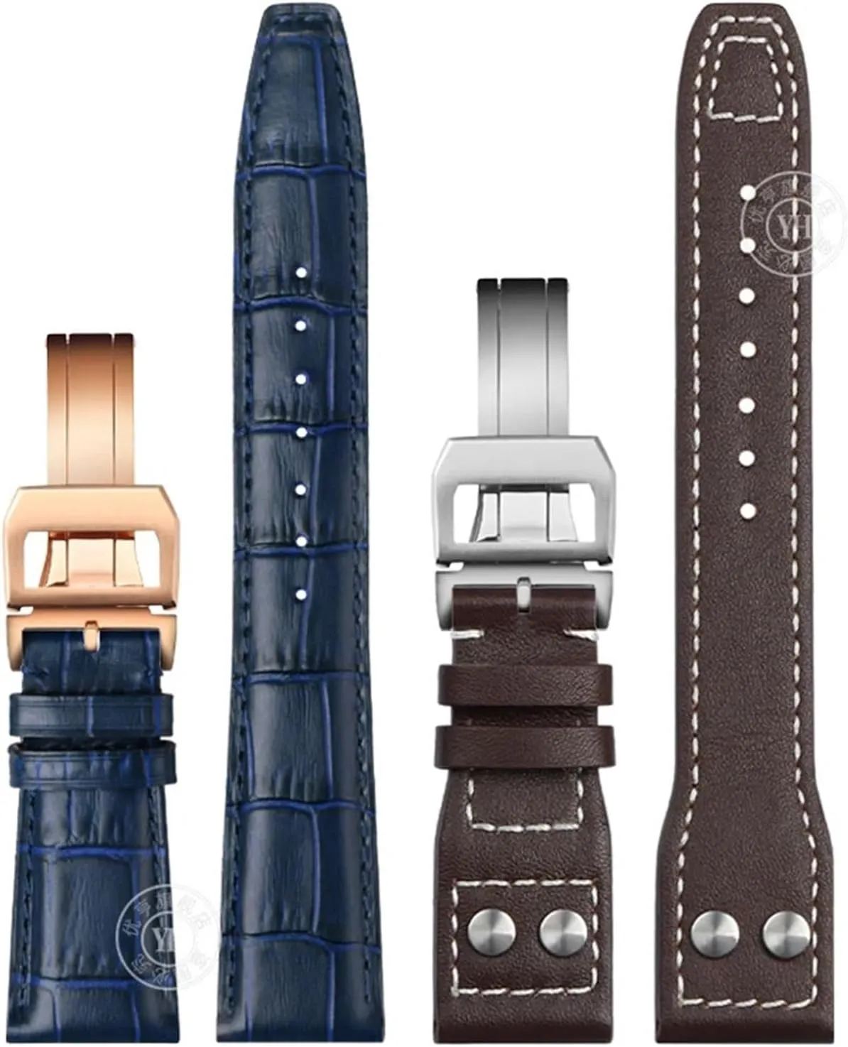 20mm 21mm 22mm Cowhide Leather Watch Band Replacement for IWC Portugieser Porotfino Family PILOT'S Watches Strap Folding Buckle