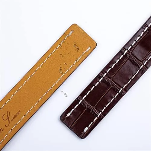 22/24mm Fit for Breitling Strap Italy Genuine Leather Watch Band Premier B01 Colt Chronograph Avenger Aviator 8 316L Buckle