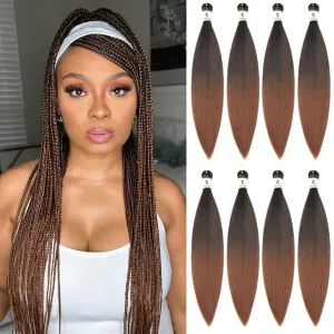 24inch ombre Braiding Hair Pre Stretched T1B30,8 packs pre stretched braiding hair for black Girl,tone ombre braiding PreStretched yaki texture Hair Extensions