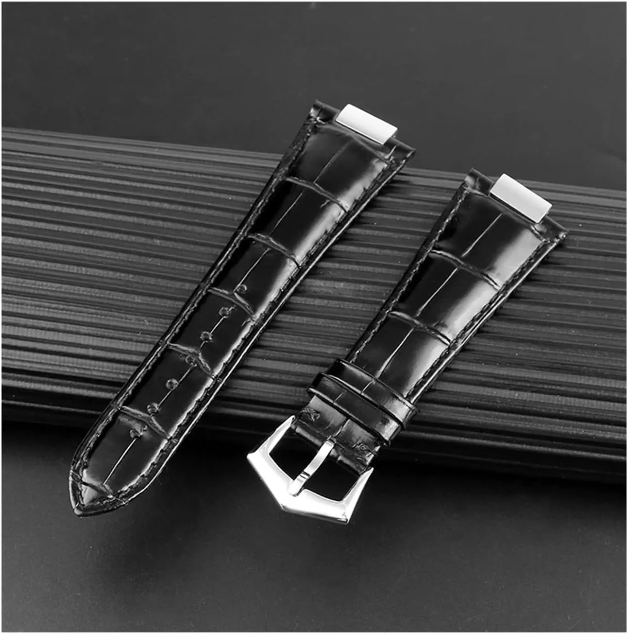 25X13mm Notch Genuine Leather Watch Strap   Connector Fit For Patek Philippe Nautilus 5711 5726 5712g Watchband Wristband Bracelet
