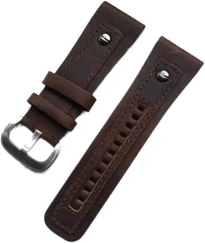 28mm Classical Genuine Leather Watchband With Rivet For Seven Friday Watch Strap Black Brown Wrist Bracelet Pin Buckle