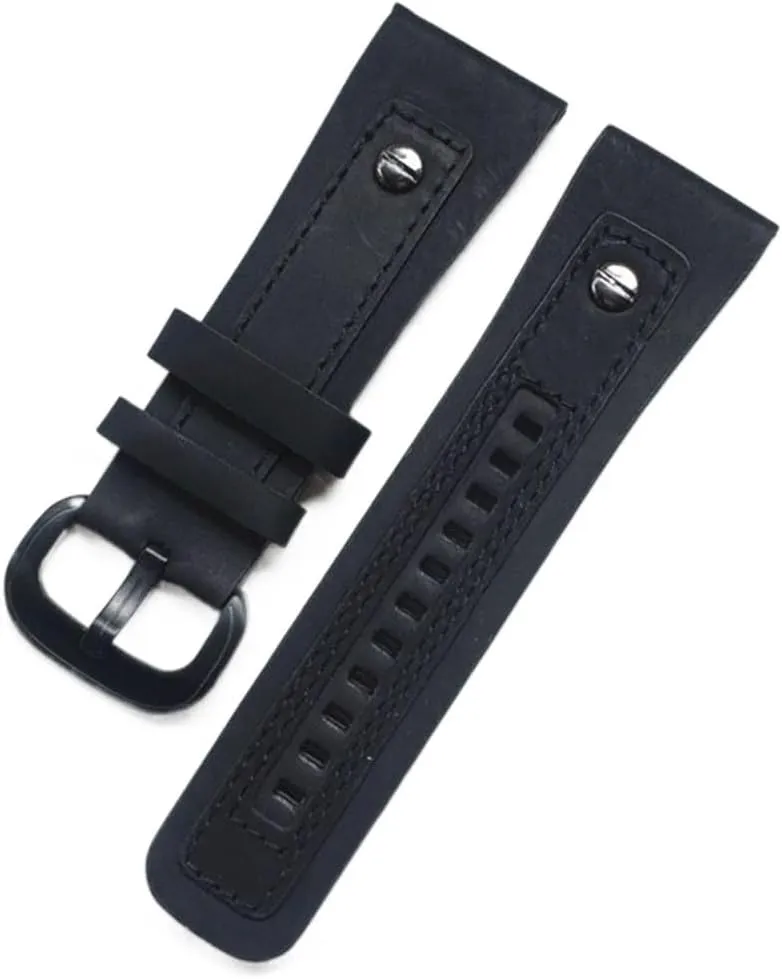28mm Classical Genuine Leather Watchband With Rivet For Seven Friday Watch Strap Black Brown Wrist Bracelet Pin Buckle