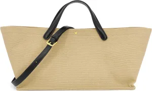 2Pcs Set, Large Leather/Canvas Tote Bag for Women, Casual Designer Detachable Crossbody Shoulder Bag,Top Handle Purse