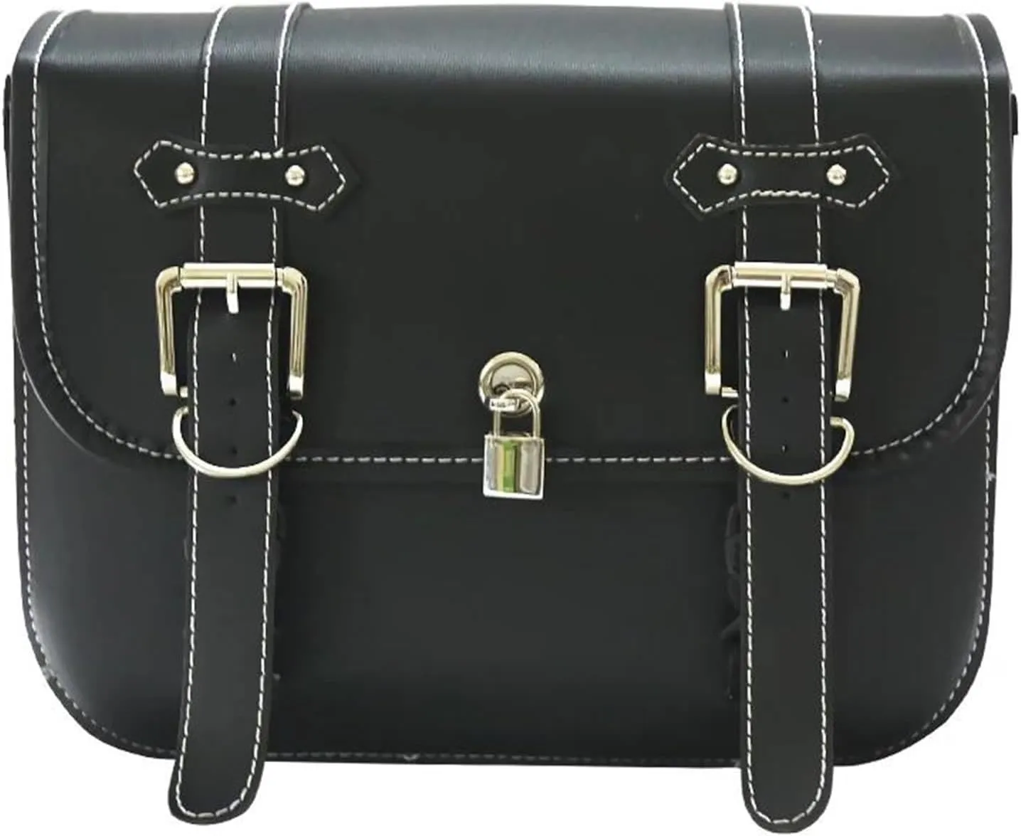 2X Motorcycle Saddlebag Leather Motorcycle Saddle Bags for Yam&aha Star VMAX(Black Brown A)