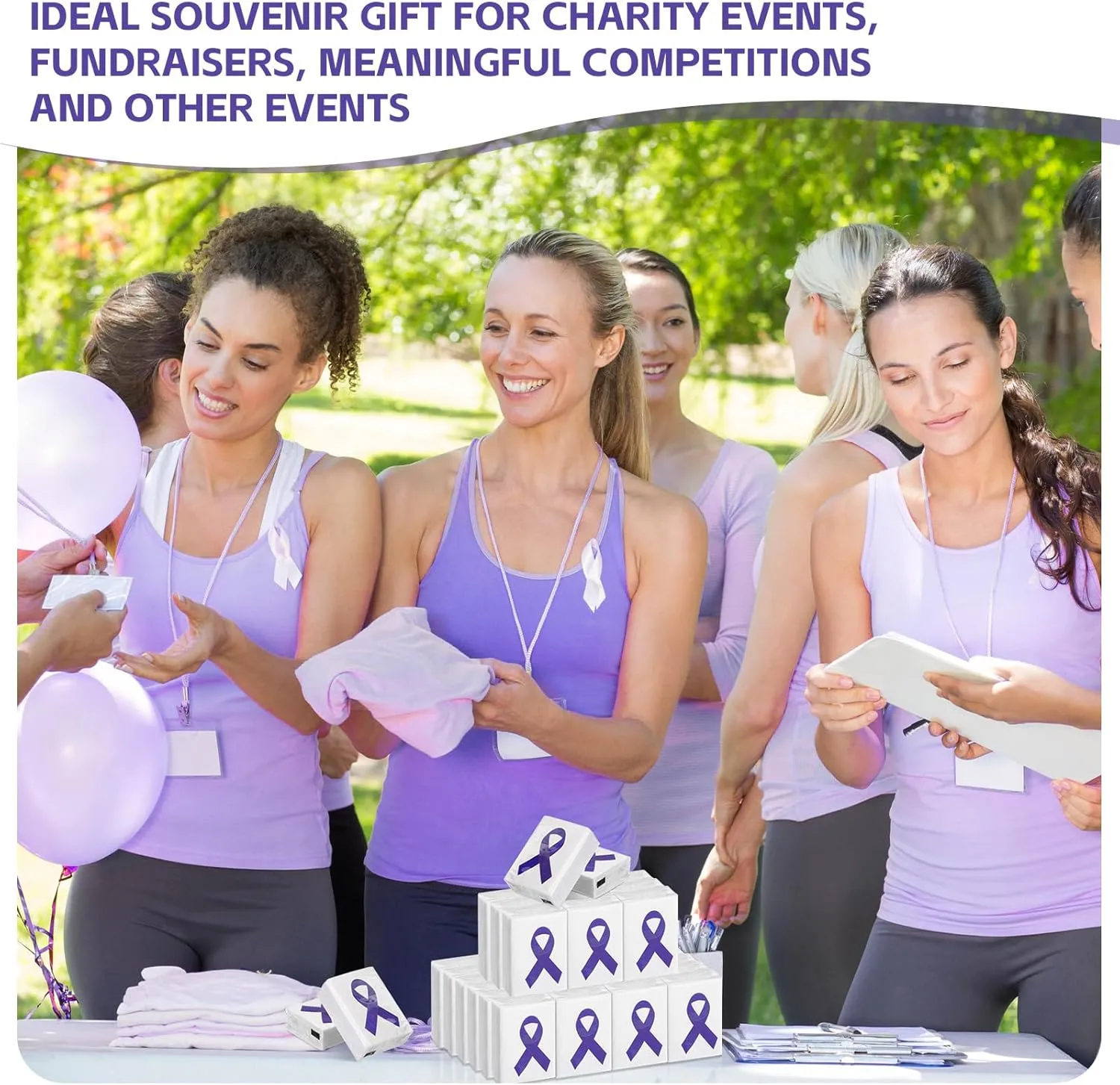 36 Pack Cancer Awareness Ribbon Pocket Tissues Domestic Violence Purple Ribbon Awareness Facial Tissue Mini Type Pocket Packs Tissues for Charity Recognition Public Event Souvenir Gifts