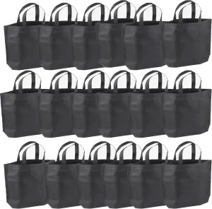 36-Pack Tote Bags Multipurpose Reusable Grocery Bag (Black Colors 36 Pack)