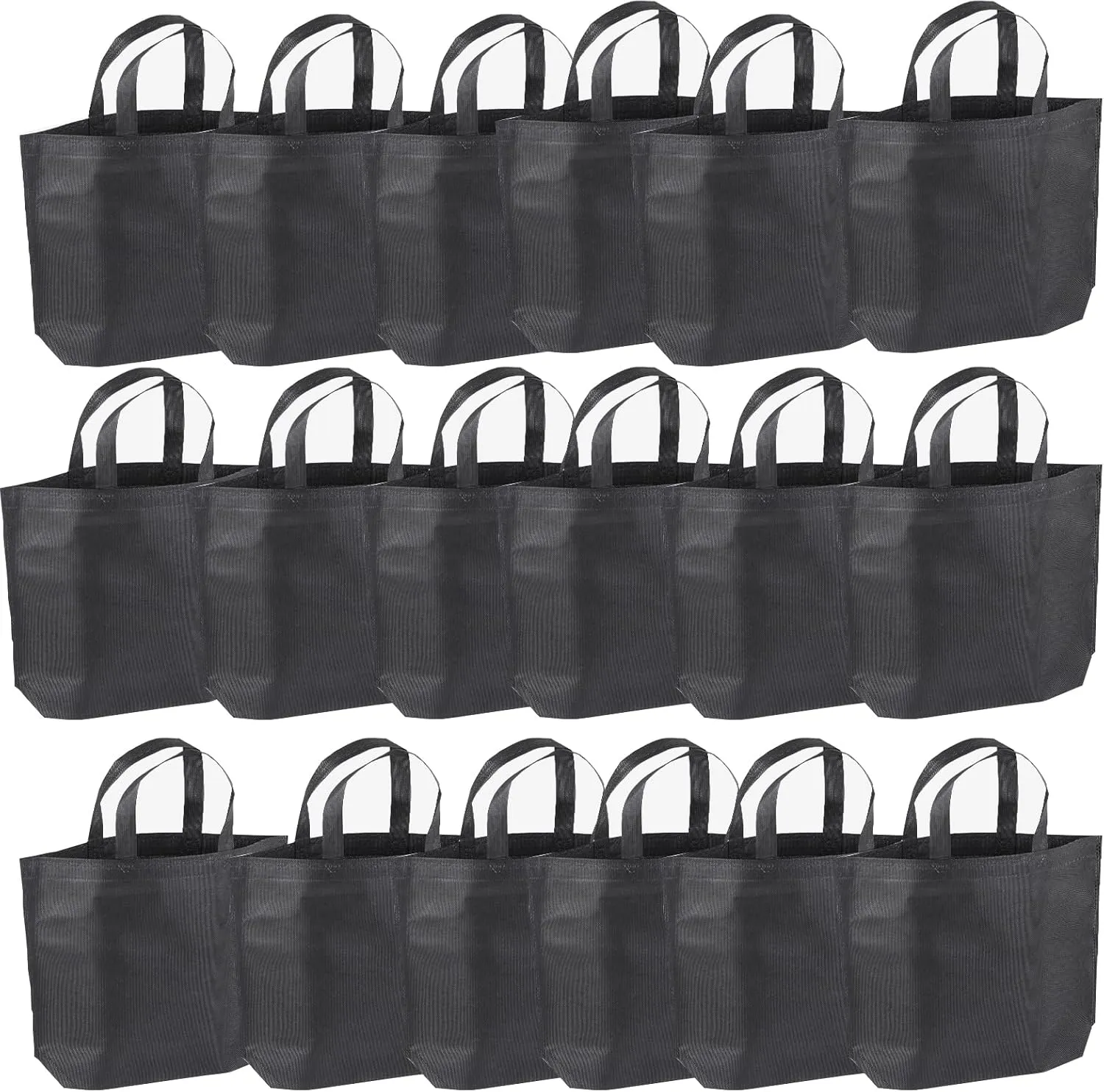 36-Pack Tote Bags Multipurpose Reusable Grocery Bag (Black Colors 36 Pack)