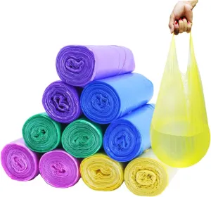 4 Gallon Trash Bag,Small Colorful Trash Bags 200 Counts Thicken Value Bathroom Trash Can Bin Liners,Small Garbage Bags with Handles for Kitchen Bathroom Office Waste Basket