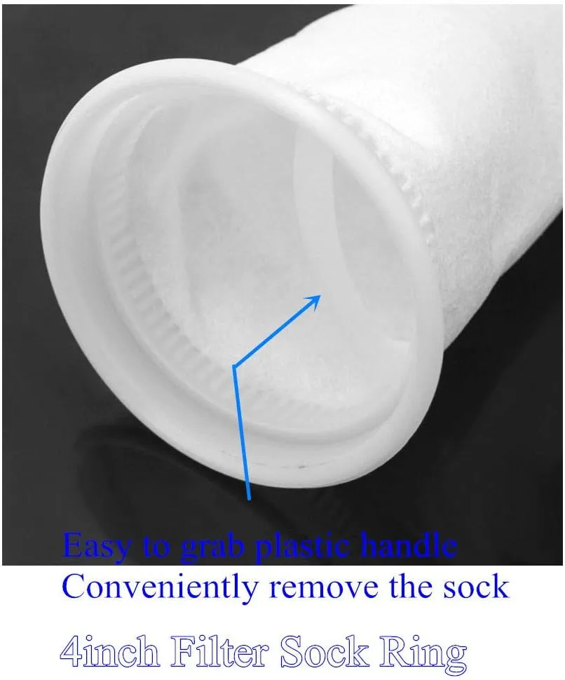 4 Inch Ring by 15 Inch Long Filter Socks 1 Micron - Aquarium Sump Pond Felt Fabric Filter Bag - 3 Pack (1 Micron)