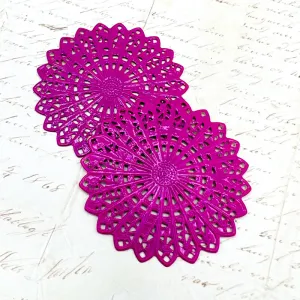 40mm Festive Pink Filigree Pair