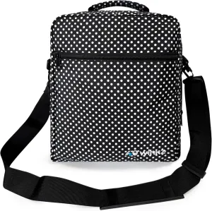 40Winkz USA CPAP Travel Bag, CPAP carry bag for various CPAP’s compatible with, Airsense 10, Airsense 11, Dreamstation & more. Attaches to luggage & travel compliant (Black white)