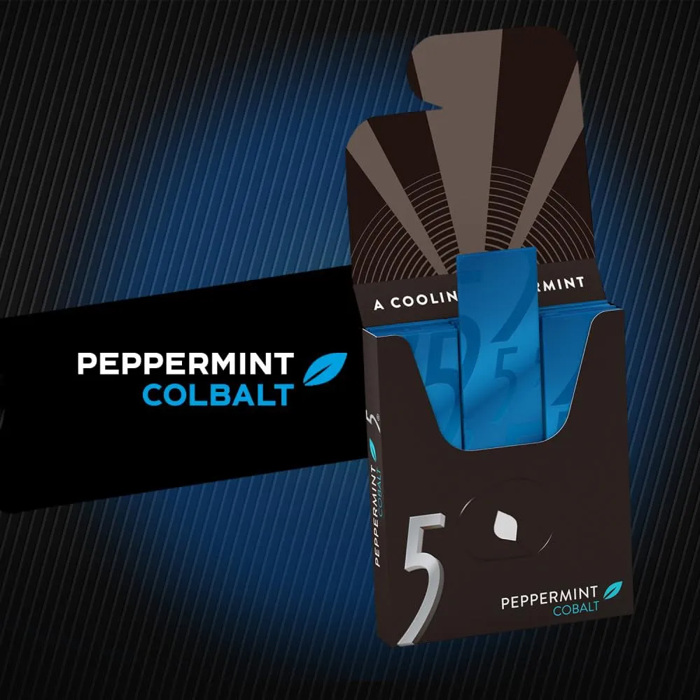 5 GUM Peppermint Cobalt Chewing Gum Bulk, Sugar-Free, 15 Sticks (Pack of 10)