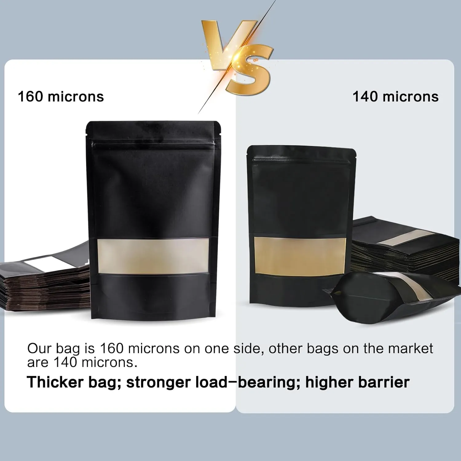 5.9x8.6 Inches Kraft Paper Resealable Bags Zip Lock Black Stand up Snack Packing Zipper Pouch Bags with Matte Window and Tear Notch,Pack of 50 packaging bag