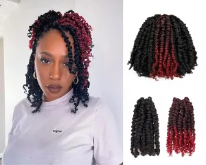 6 Inches 9 Packs Passion Twist Crochet Hair - Mixed Color Combo (7 1B   2 T1B/BUG), Pre-Twisted Pre-Looped Soft & Bouncy Synthetic Braided Hair Extensions for Black Women (6"-9 Packs, 1B TBUG)
