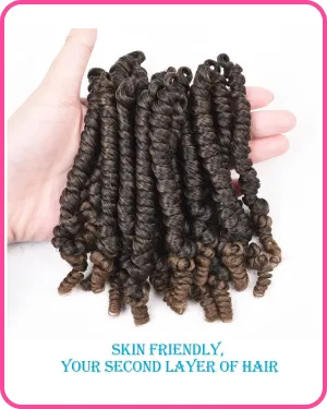 6 Packs Bob Spring Twist Kids Crochet Hair 6 Inch (120 strands) Cute & Versatile Pre-twisted Spring Twists Crochet Braids Synthetic Braiding Hair Extension (6 Packs, T30#)