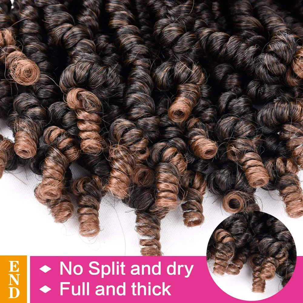 6 Packs Bob Spring Twist Kids Crochet Hair 6 Inch (120 strands) Cute & Versatile Pre-twisted Spring Twists Crochet Braids Synthetic Braiding Hair Extension (6 Packs, T30#)