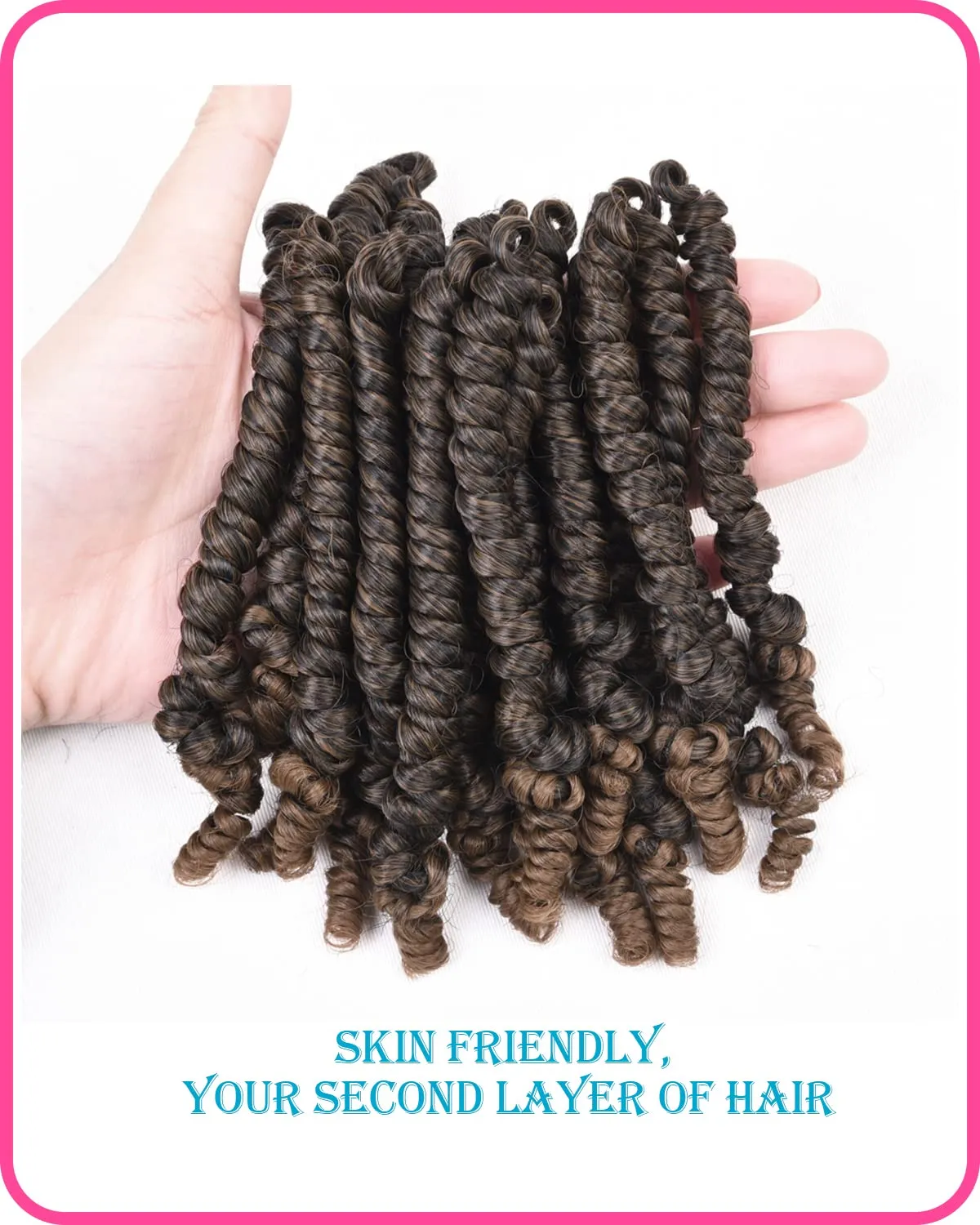 6 Packs Bob Spring Twist Kids Crochet Hair 6 Inch (120 strands) Cute & Versatile Pre-twisted Spring Twists Crochet Braids Synthetic Braiding Hair Extension (6 Packs, T30#)