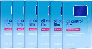 6 Packs Oil Blotting Papers for Face (360 Sheets) - Oil Absorbing Blotting Sheets for Oily Skin, Makeup-Friendly & Portable Oil Wipes