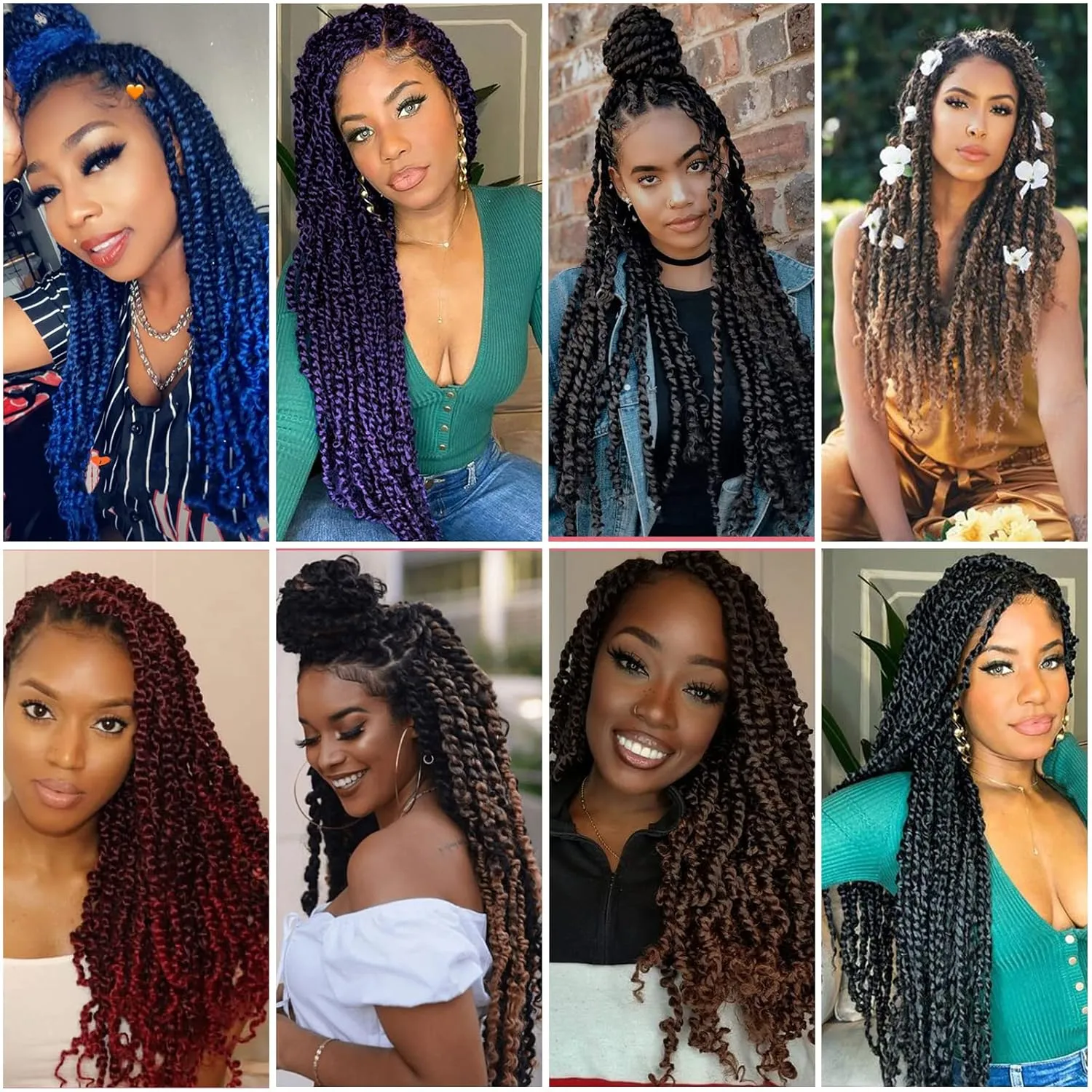 6 Packs Passion Twists Hair 18inch Water Wave Crochet Hair for Butterfly Soft Locs Synthetic Crochet Hair for Passion Twist Long Bohemian Locs Braiding Hair Extensions (18" 6packs 1B#)