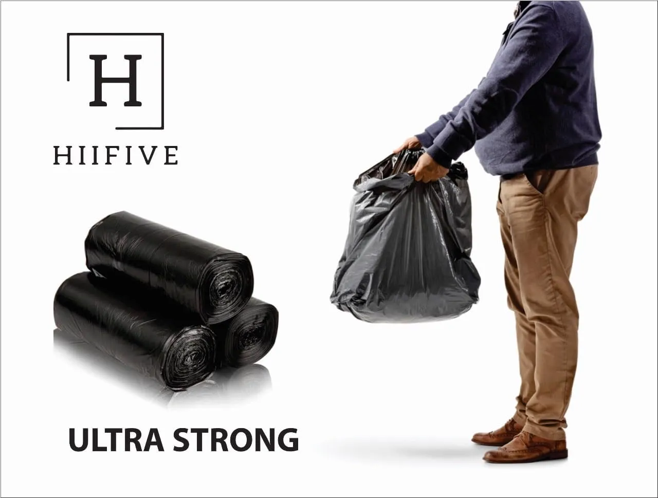 60 Gallon Heavy Duty Trash Bags | 20 Count | 100 x 120 CM | Extra Large Black Garbage Bags | Ultra Strong Contractor Bags