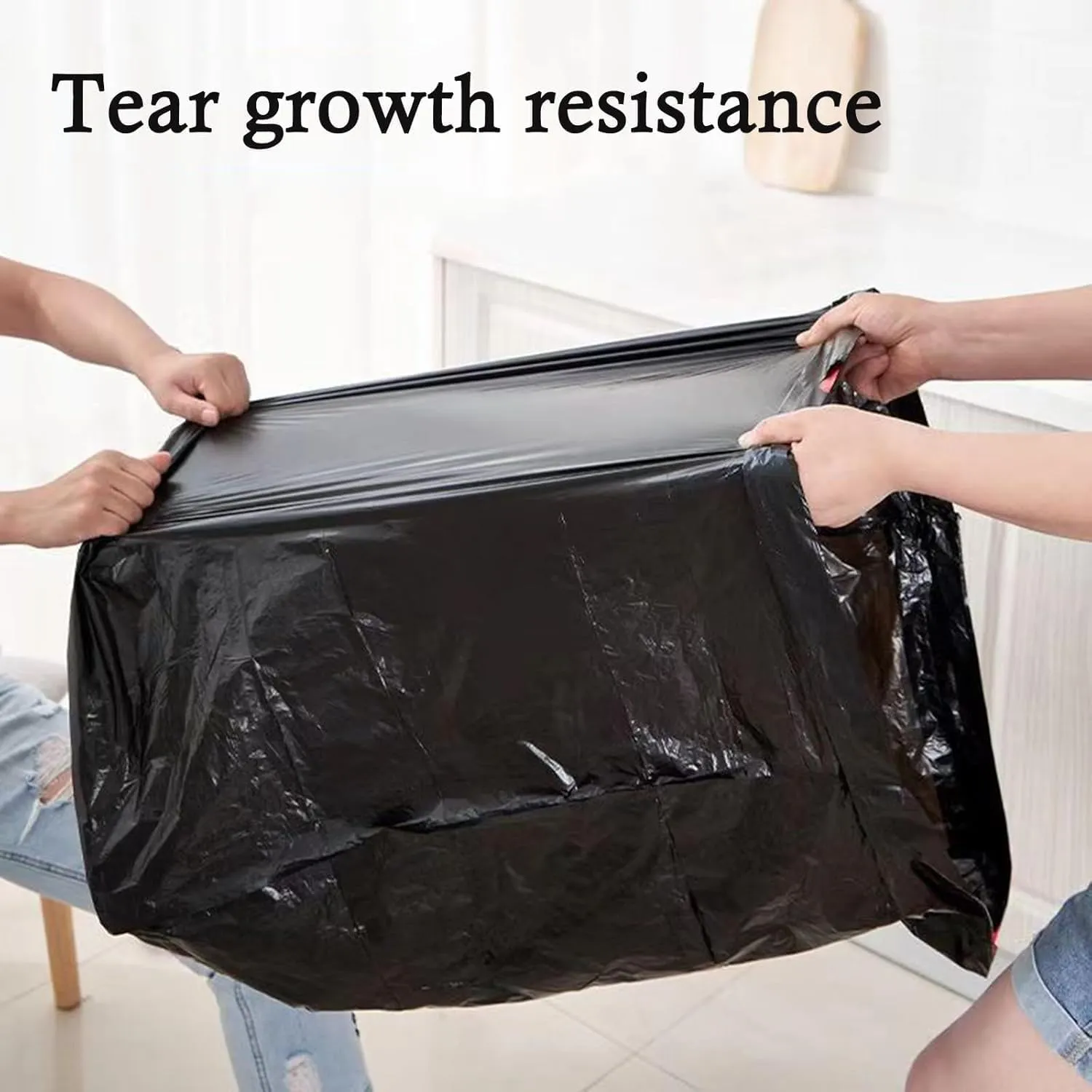 60 Gallon Heavy Duty Trash Bags | 20 Count | 100 x 120 CM | Extra Large Black Garbage Bags | Ultra Strong Contractor Bags